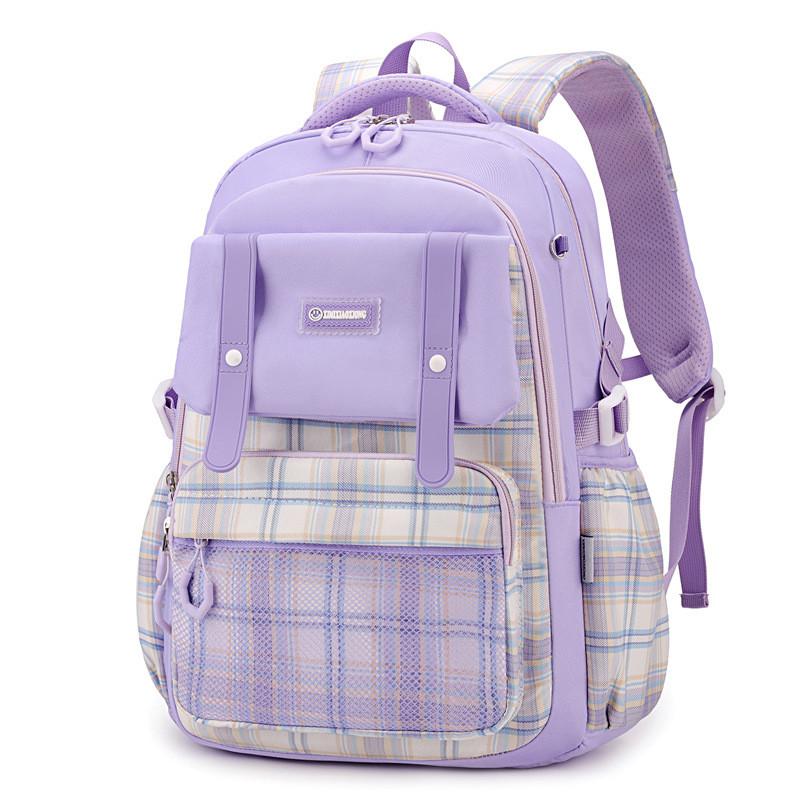 Stylish And Durable 2024 Girls School Backpack For Grades 2 To 6 With Cute Checkered Pattern