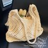 Large capacity woven bag women's 2025 new summer seaside vacation straw bag versatile commuter shoulder tote bag