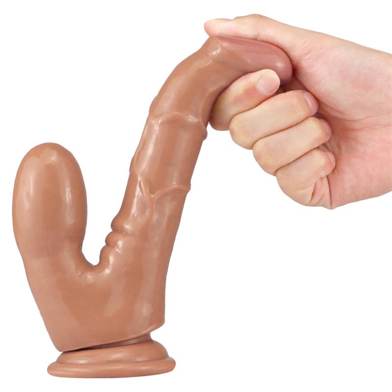 Double Tube Pinch Female Double-headed Dildo G-spot Backcourt Stimulator