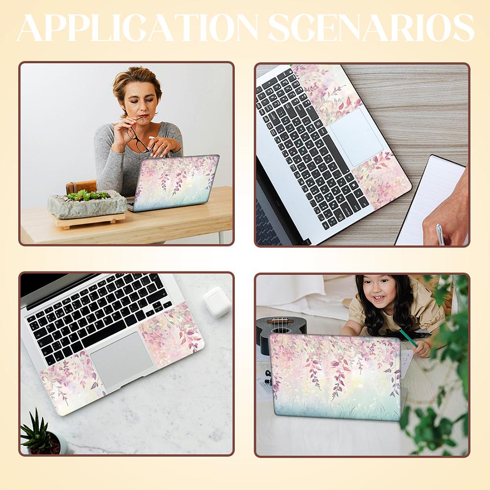 PVC Sticker for Laptop Leaf 90~270x120~380mm 3pcs/set