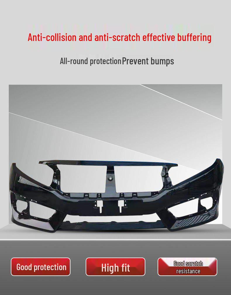 Compatible with 2016-2018 Honda Civic Front and Rear Bumpers.