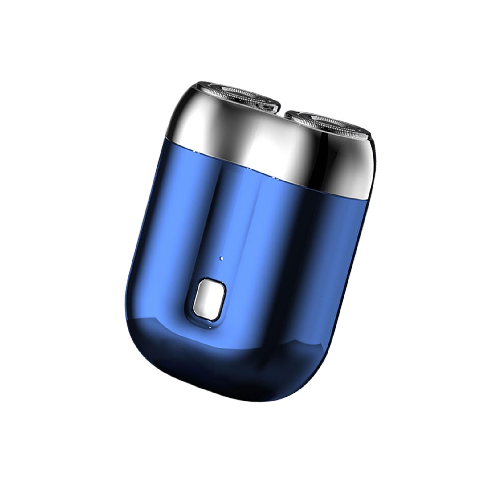 

Обновленная карманная бритва перезаряжаемая с двойной головкой электрическая бритва портативная электрическая бритва USB электрическая для мужчин карманного размера синий