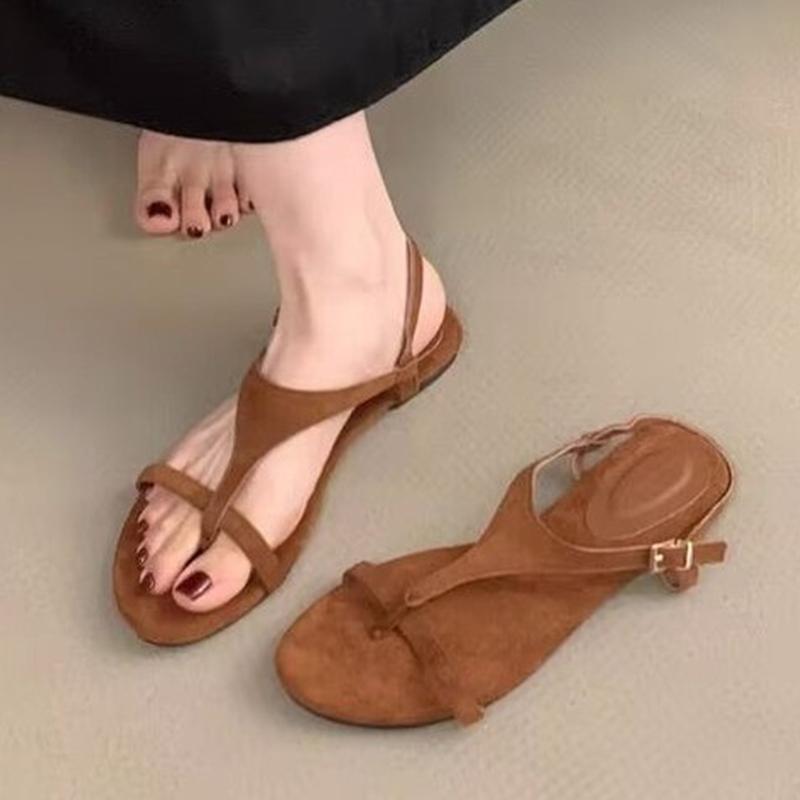 Flats Clip Toe Women Sandals Casual Shoes Walking Cozy Woman Slippers 2025 Trend Brand Designer Dress Female Zapatillas