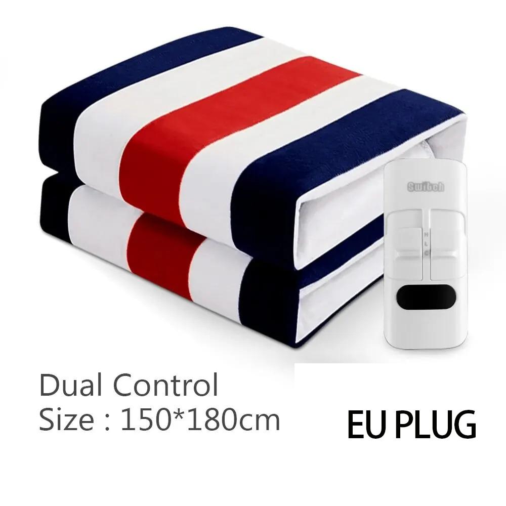 Electric Blanket 220V EU Plug Striped Printing Winter Insulation Heating Electric Blanket Constant Temperature Control