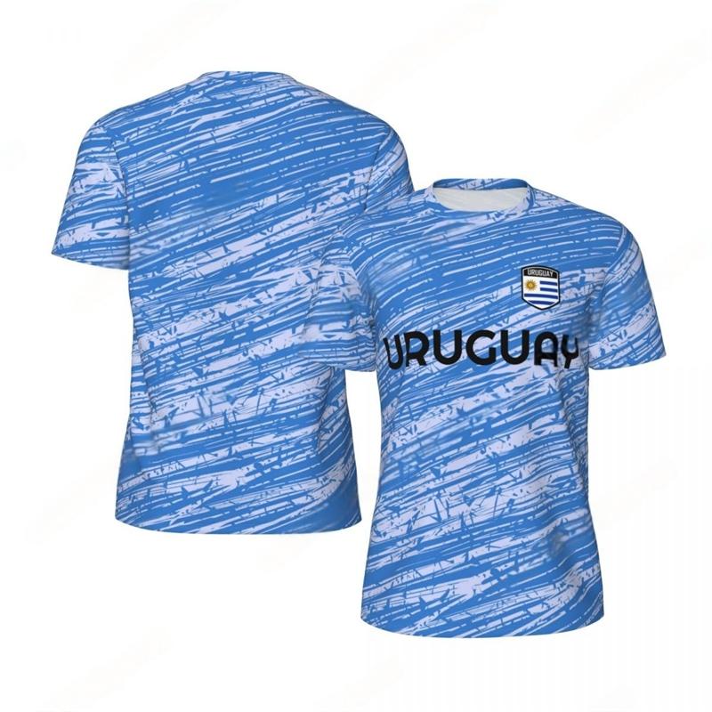 Modische Uruguay Flagge Grafik Fußball T-Shirts Sommer Trend 3D Nationales Wappen Gedruckte T-Shirts Lässige Übergroße Sport-T-Shirts