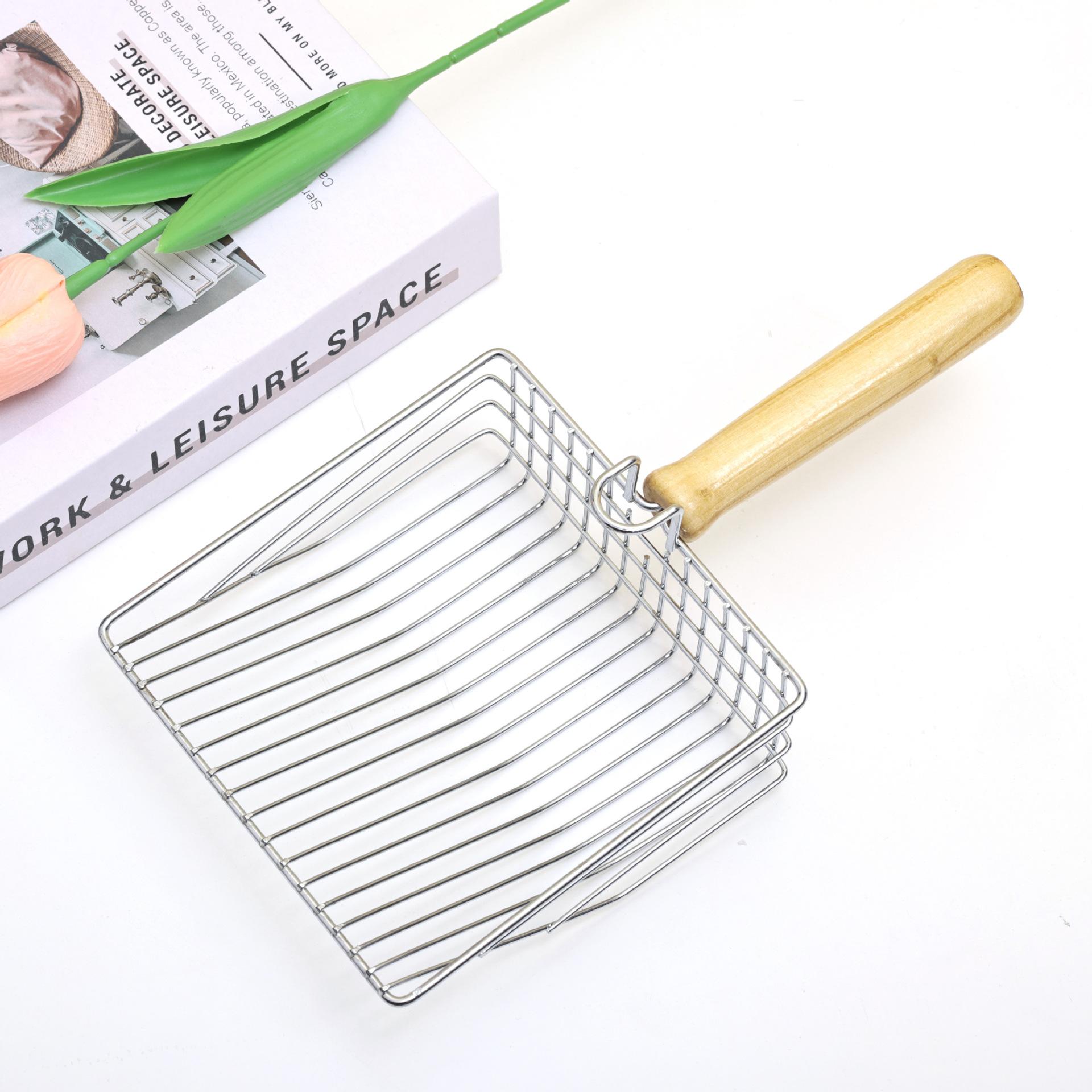 Large metal cat litter shovel with hook, tofu litter bentonite fine hole shit shoveling artifact Cat litter scoop