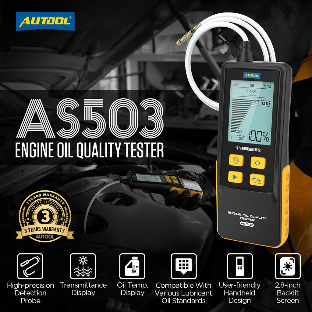 AUTOOL Engine Oil Tester with Digital Display for Auto Check Gasoline & Diesel Car Engine POA Oil Quality Repair Tools AS503