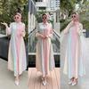 Südostasien Damen Frühling und Herbst Gestreiftes Hemdkleid Indonesien Malaiisch Hopee Kleid Einteiler