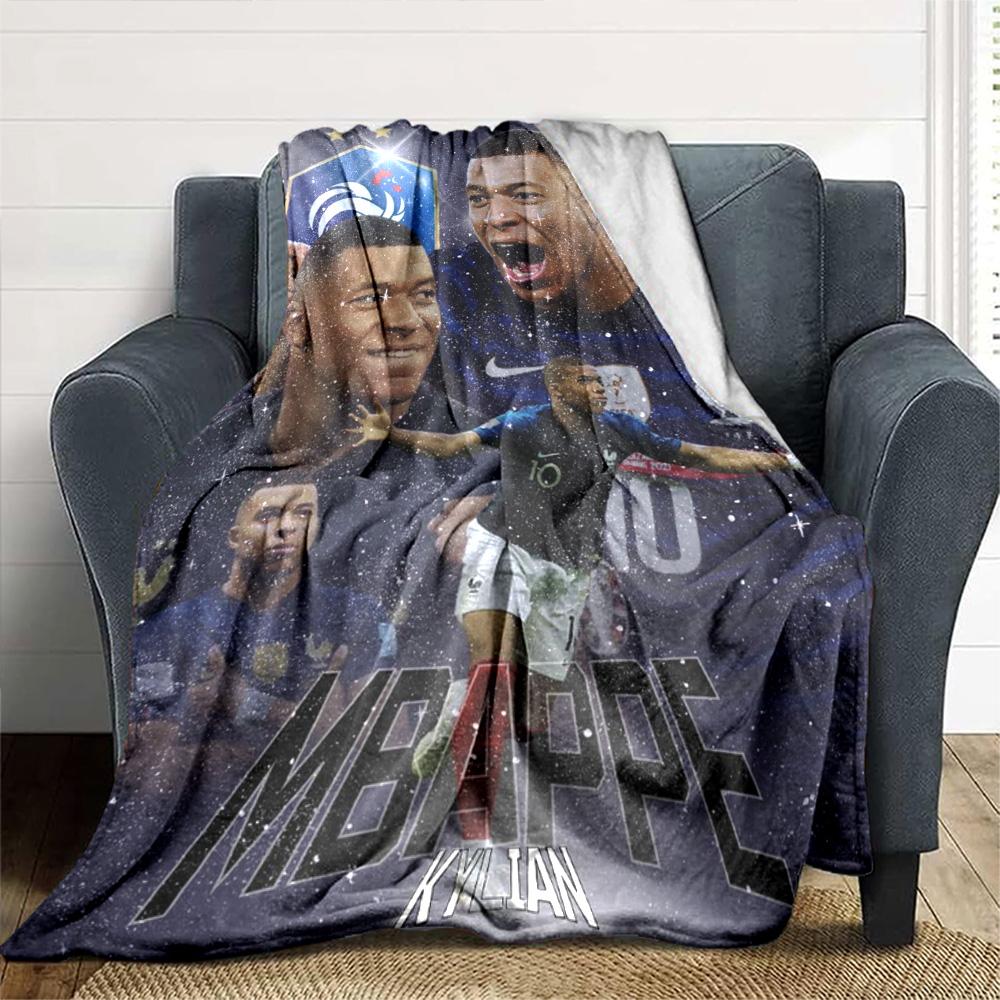 Star Player Kylian Mbappé Blanket Ultra-Soft Great for Office Chair Seaside Bed for All Seasons Modern Ideal Gift for Friends Family Couples Picnic