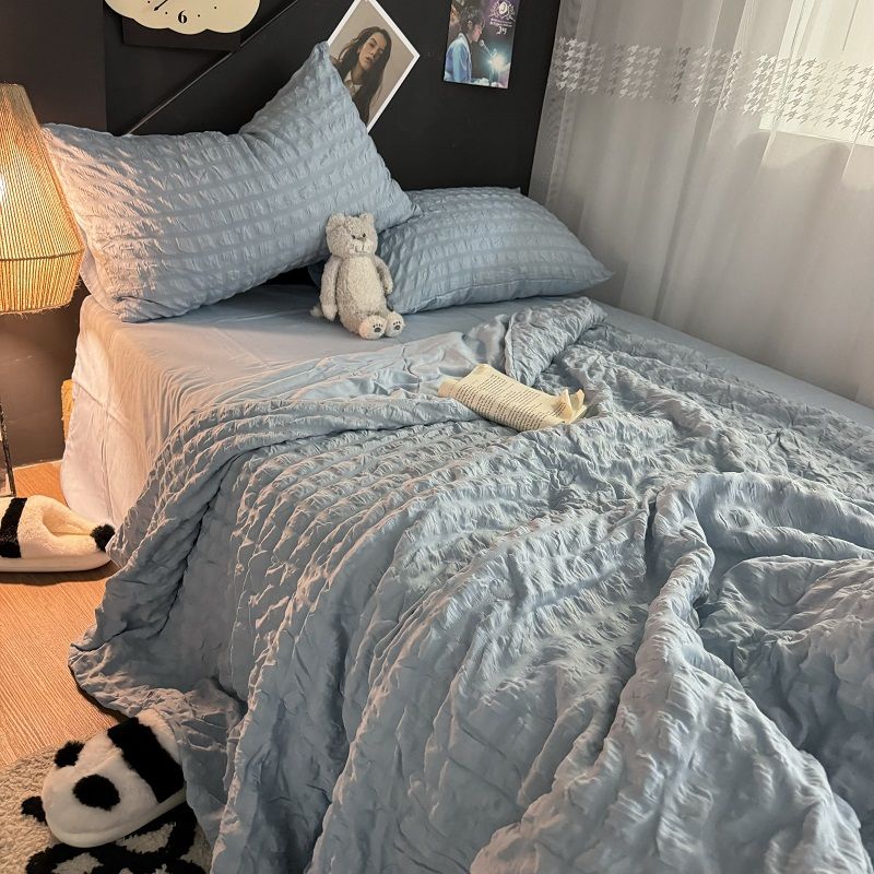 

Летнее одеяло с кондиционером Премиальное серое одеяло с пузырьками Летнее прохладное одеяло Полосатое летнее одеяло Охлаждающее тонкое одеяло для общежития 150x200cm