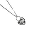 TIFFANY&Co. Heart Lock Necklace K18 White Gold/diamond 3.22g Women Used