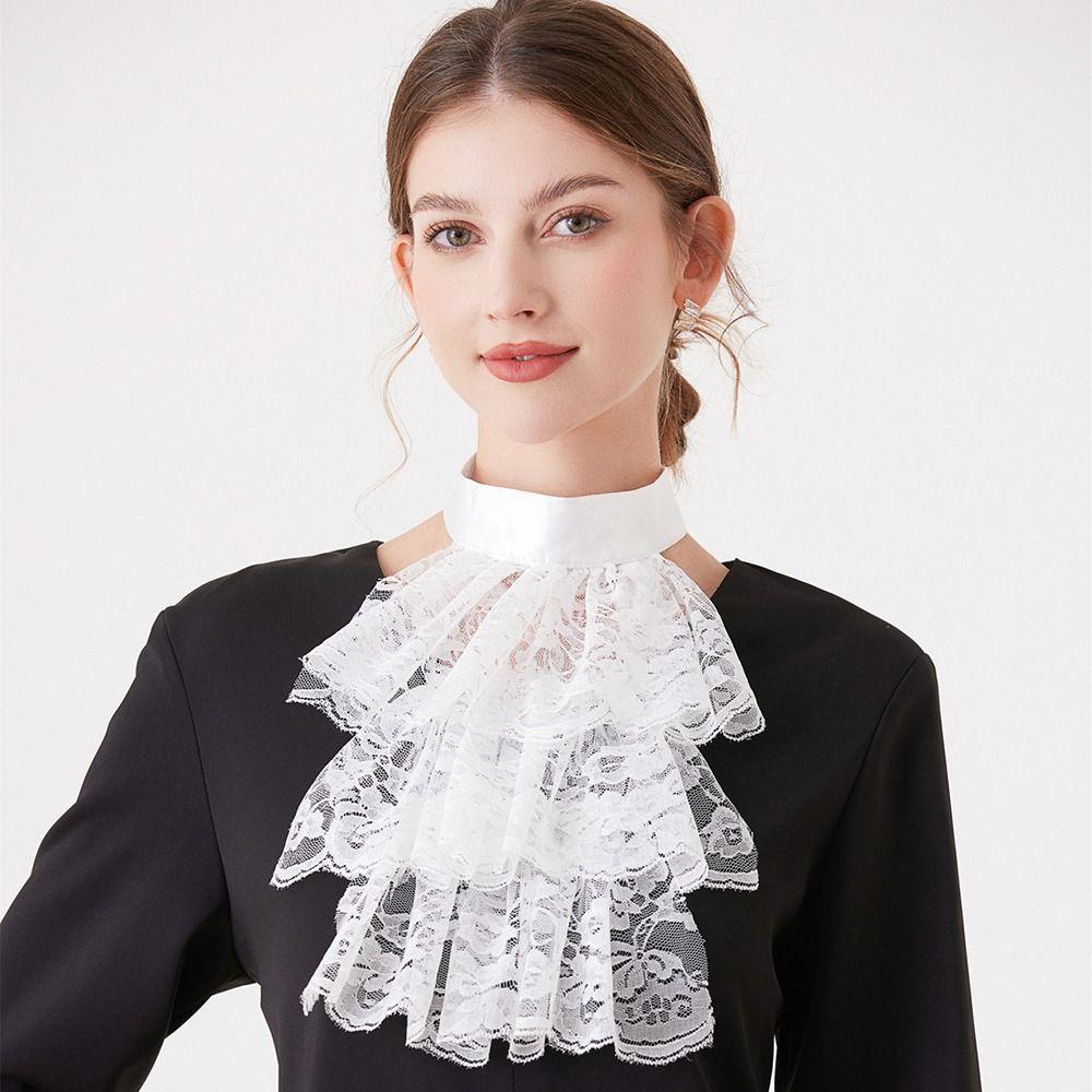 Elegant Elizabethan Neck Ruff Vintage Ruffled Collar Renaissance Collar Theatrical Performances