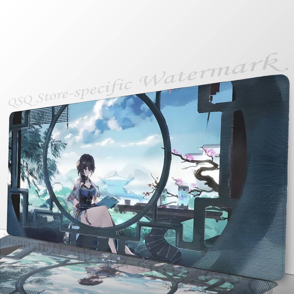 Ruan Mei Animated Game Honkai Star Rail Mousepad Mouse Mat Desk Mat With Pad Gaming Accessories Prime Gaming XXL Keyboard Pad