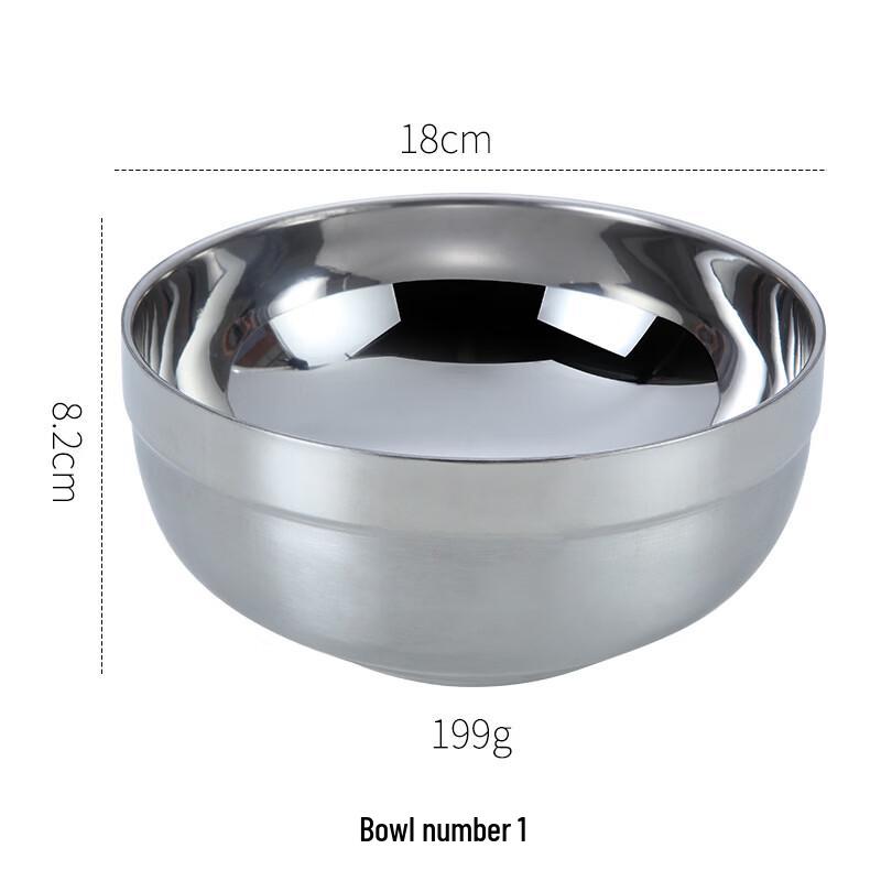Zhishi 304 Stainless Steel Double-Layer Bowls, 11.5CM (2-Pack)