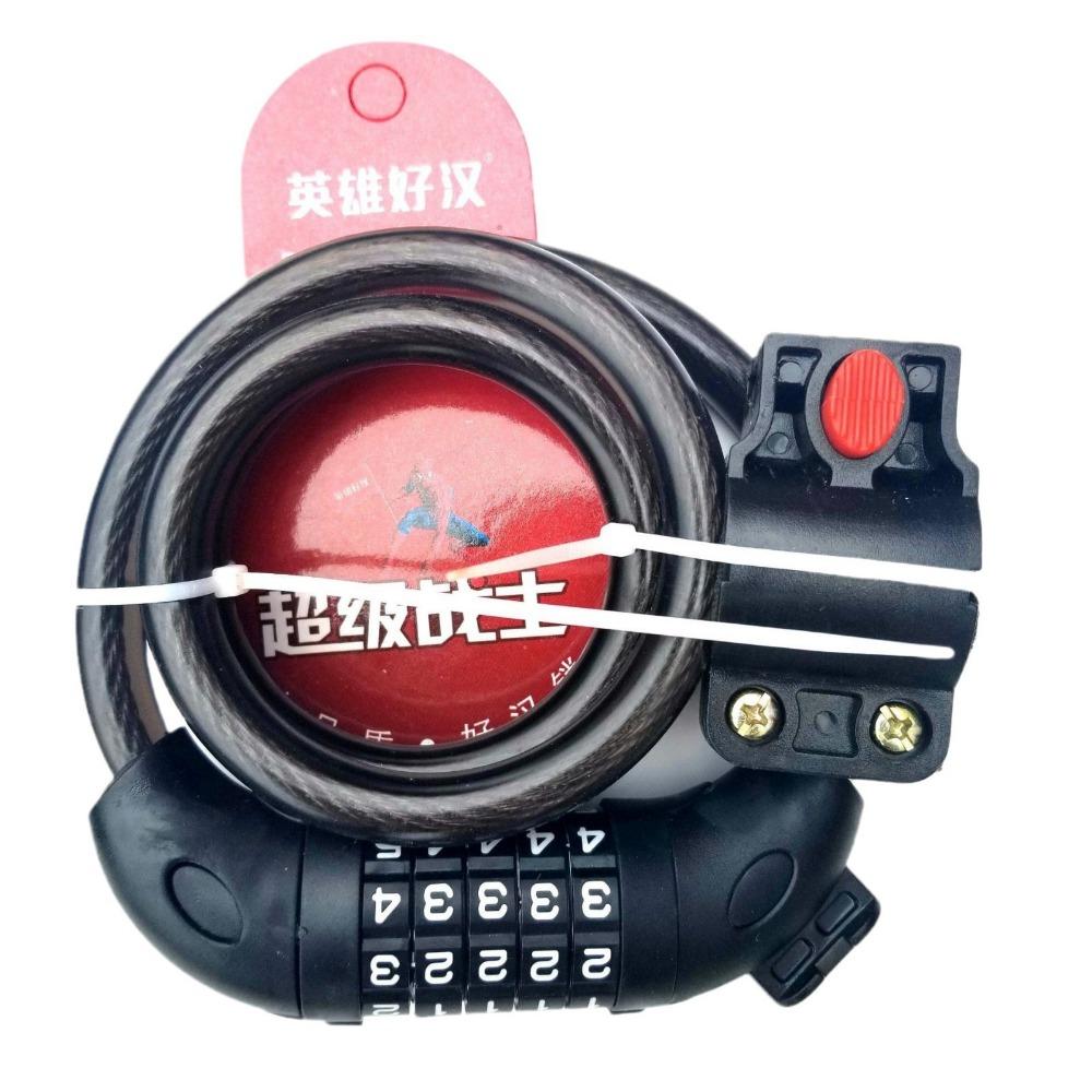 Lock Mountain Bike Five Digit Password Lock Bicycle Password Lock Steel Wire Chain Lock Riding Accessories