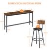 Long Bar Table with 3 Padded PU Bar Stools, Industrial Bar Table for the Kitchen, Breakfast Room, Living Room, Banquet Hall, Rustic Brown and Black