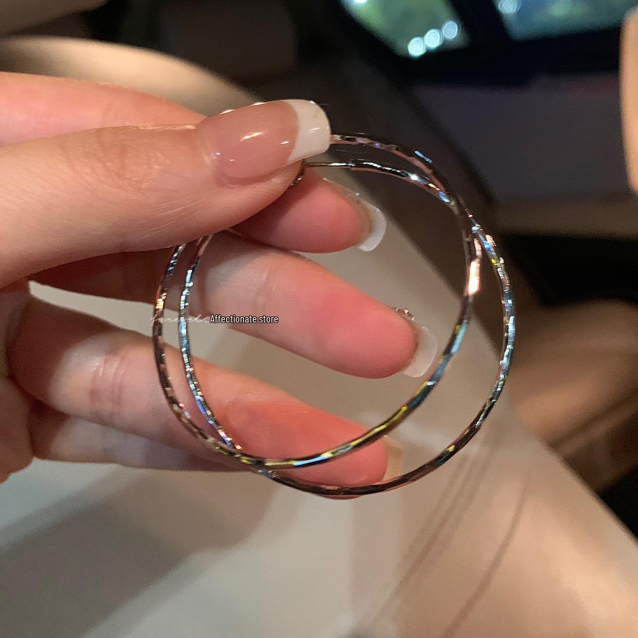 

925 Sterling Silver Large Hoop Earrings for Big Faces - 2025 Fashionable Stud Earrings for Women