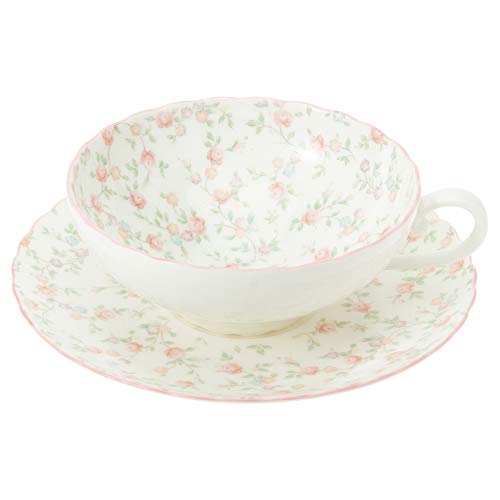Noritake Tea Cup & Saucer, 180cc, Cutie Rose Design, Microwave-Safe, Bone China, T58043A/9940