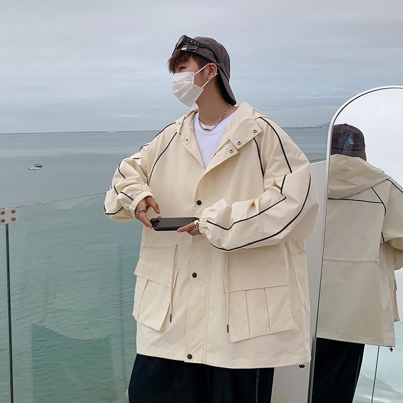 

Куртка мужская весенне-осенняя повседневная мужская с капюшоном, подростковая куртка мужская свободная в стиле гонконгской бейсбольной формы для мужчин 5XL