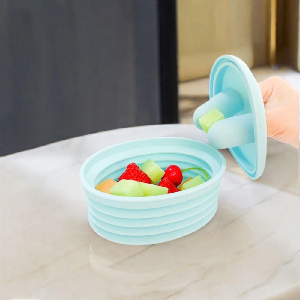 Portable Silicone Children's Foldable Snack Box Anti-dirty Hand Non-slip Candy Box Dust-proof Fruit Box School