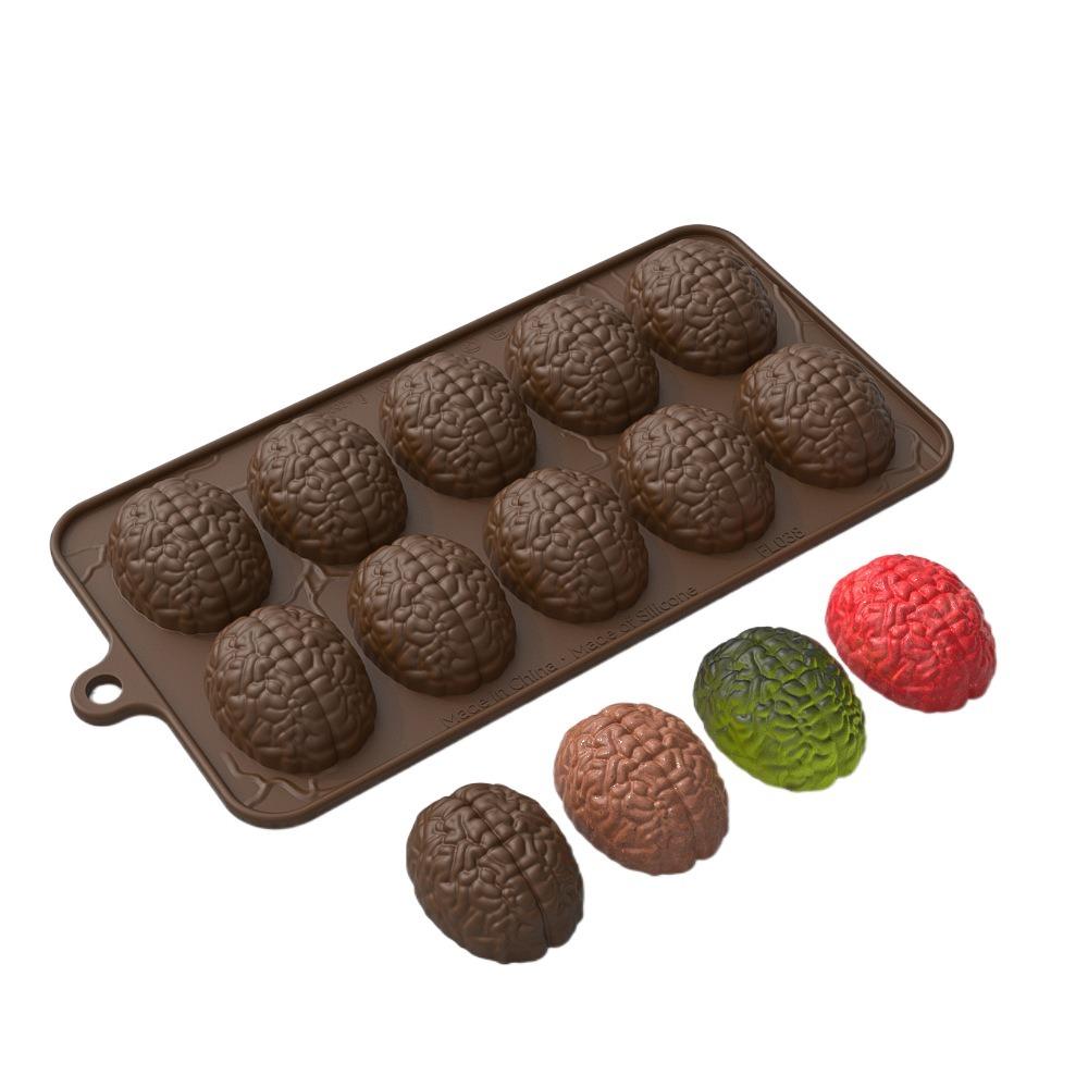 Silicone Brain Cake Mold 10 Cavity Pudding Mold Cake Decorating Tool Chocolate Mold  Halloween