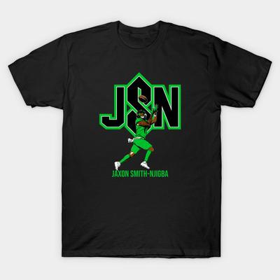 Asian Size Men Black Print T-shirt Seahawks Jaxon Smith Njigba No-Cut Heat Transfer Print Cotton Tshirt