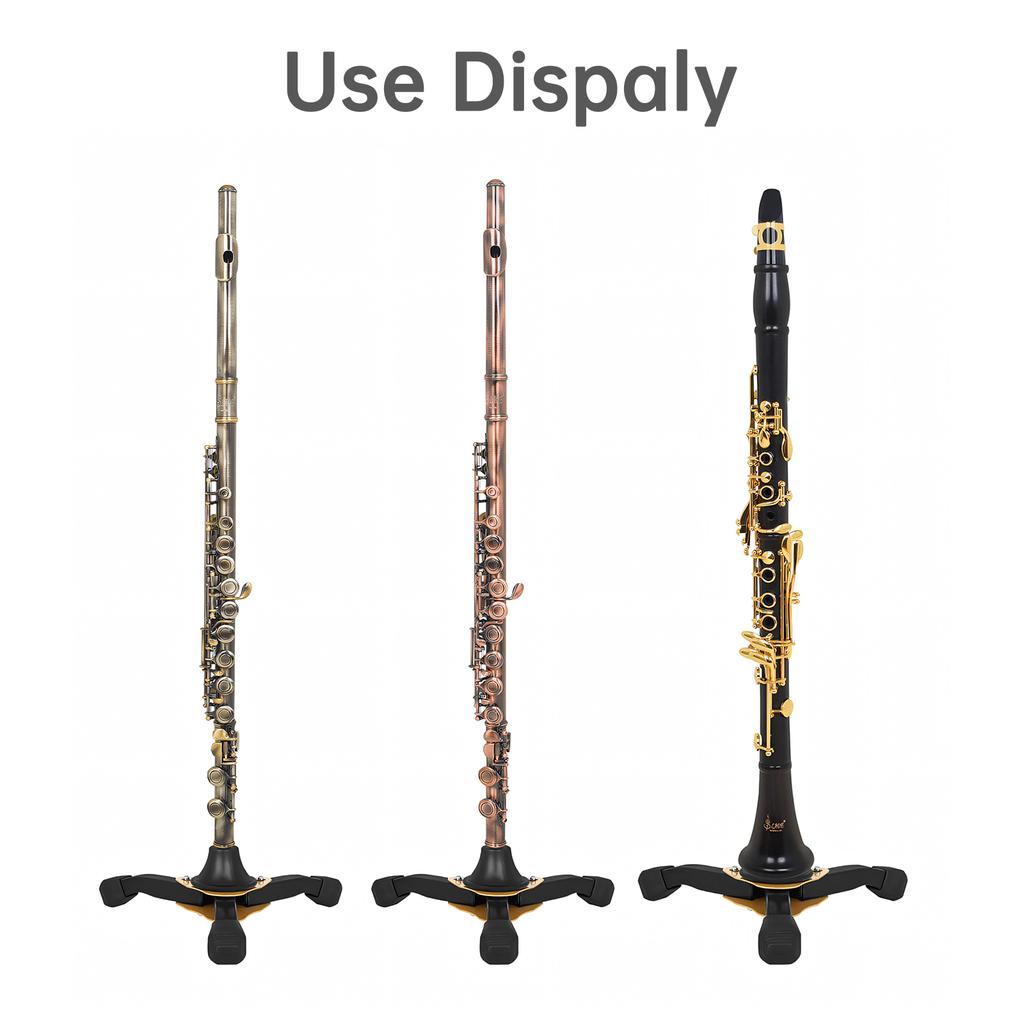 Portable Foldable Heavy Duty Clarinet Flute Stand with Cleaning Kit Detachable Woodwind Holder