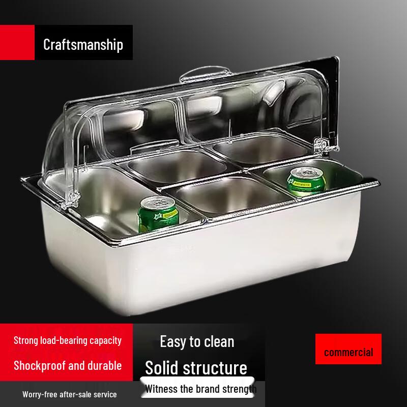 Commercial Stainless Steel 5-Compartment Insulated Ingredient Dispenser
