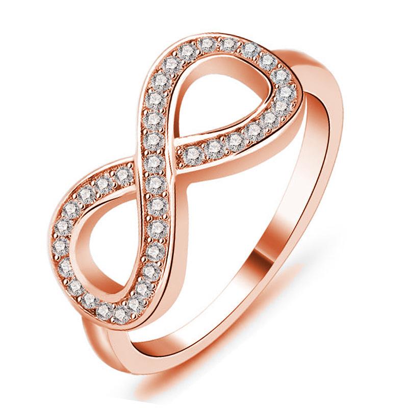 Geometric Rose Gold Ring Female Simulation Diamond Ring Jewelry