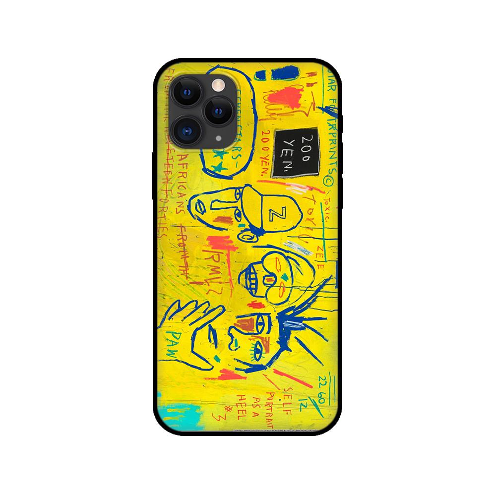 Black Tpu Case for Iphone 5 5s Se 2020 6 6s 7 8 Plus X 10 XR XS 11 12 13 Mini Pro MAX Back Cover Ins Street Graffiti Painting
