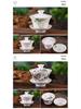 Gaiwan Teacup Set: Blue and White Ceramic with Lid, 120ml Capacity