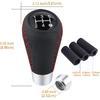 Arenbel Shifter Knobs 5 Speed Car Gear Stick Leather Shifter Lever Handle Fit Most Manual Vehicle, Black Leather