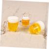 SEWACC Bierkrug Schlüsselanhänger, Set mit 4 Stück, Acryl und Edelstahl, Mehrfarbig, Taschenanhänger, Band, 4x3x3cm, Klein, Leicht, Niedliche Mini-Bierkrüge, Auto