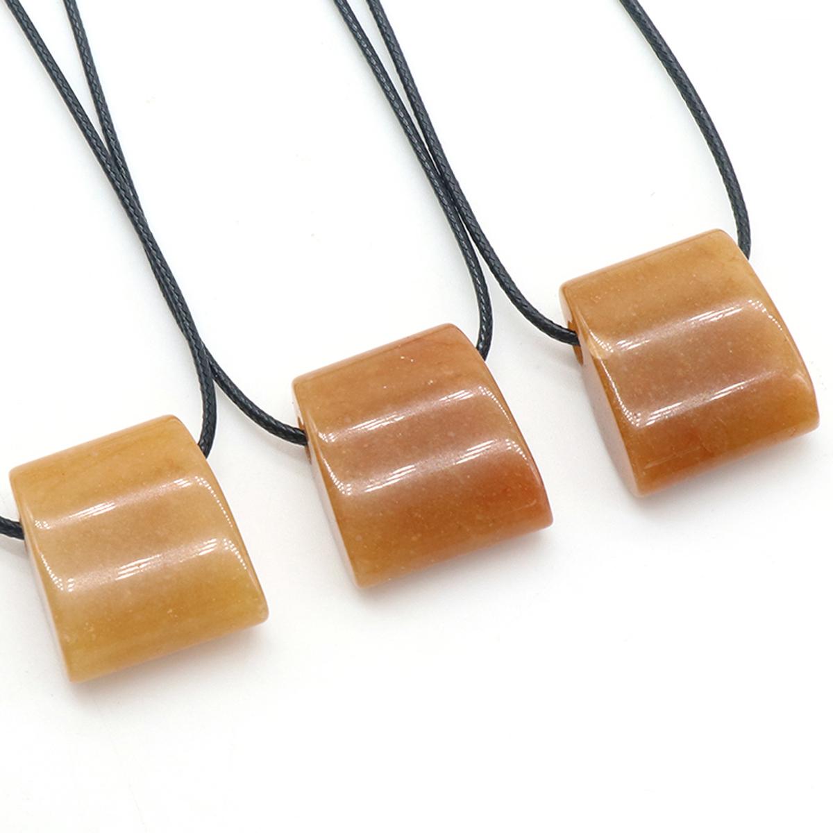 

Женское ожерелье из натурального камня, зеленый авантюрин/агат/лабрадорит, подвеска в форме свистка, подвески для одежды, ювелирные аксессуары Yellow Jade