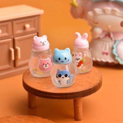 5Pcs Dollhouse Home Desktop Ornament Doll House Micro Scene Decor Props Dollhouse Simulation Cartoon Mini Water Cup Model