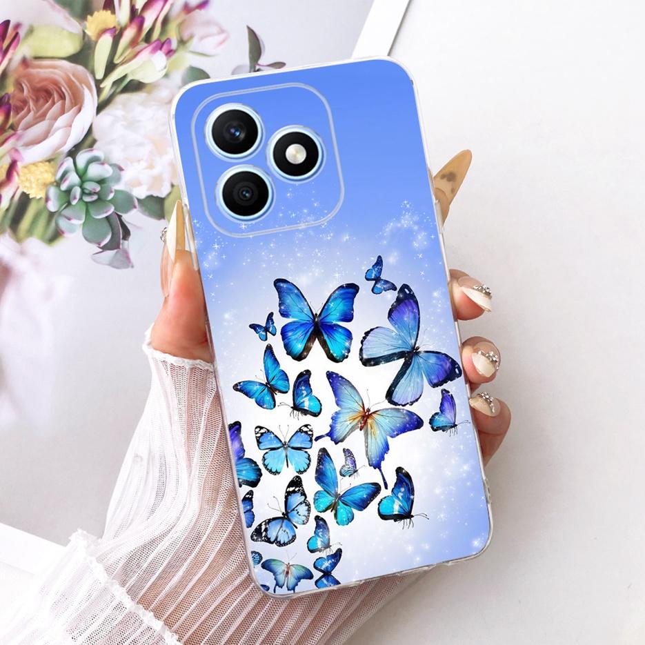 For Honor X8d 4G Case Cute Cat Luxury Flowers Painted Cover Soft Slim Phone Case For Honor X8d X 8d HonorX8d 4G Back Cover Coque