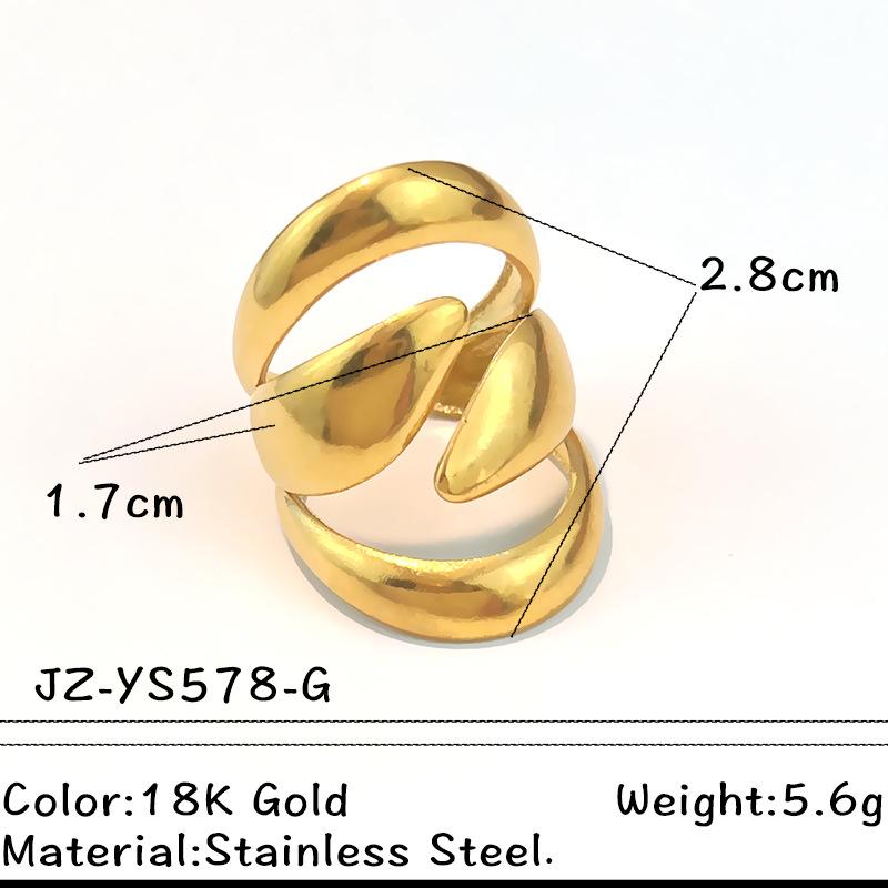 Stainless Steel Smooth Surface Design Rings for Women Men Classic Exaggerated Wide Chunky Opening Ring Party Jewelry Accessories