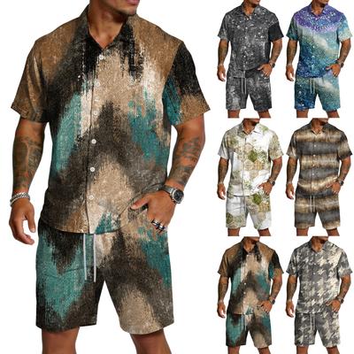 Men's Casual Lightweight Breathable Short-Sleeve Shirt And Shorts Set