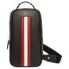 Mythos Palladium Tone Metal Accessories Recycled Cowhide Chest Bag Crossbody Bag Men Bags Black Red 6308465