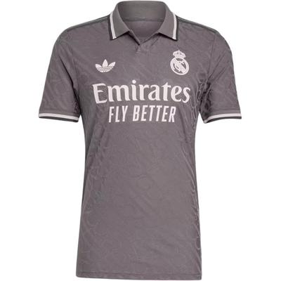Originals Heat.Rdy Ss24 Real Madrid Series Casual Sports Letter Short Sleeve Football Shirt Men Tops Charcoal IY1761