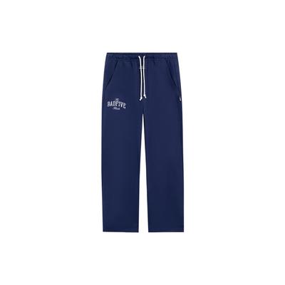 Badfive Logo Print Straight-Leg Knitted Sport Pants Men Bottoms Navy-Blue AKLSF85-2