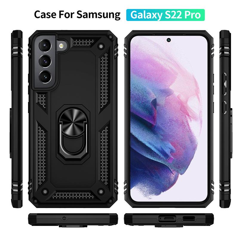 Suitable for Samsung S24 Sergeant Ring Anti Fall Mobile Case S23 Ultra Stand Anti Fall Protection Case