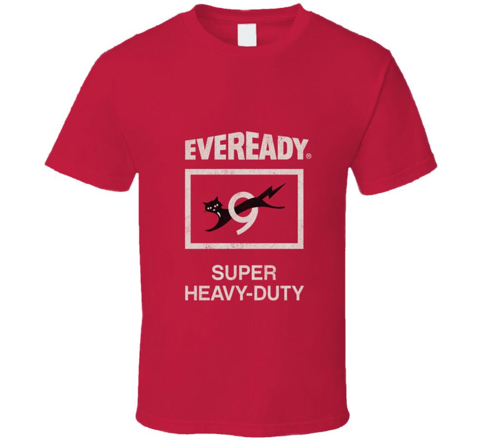 Eveready, T-Shirt Mens Womens Tees Top, Black Cat, 9, Nine, Lives,  Retro, Battery, Power, Logo S