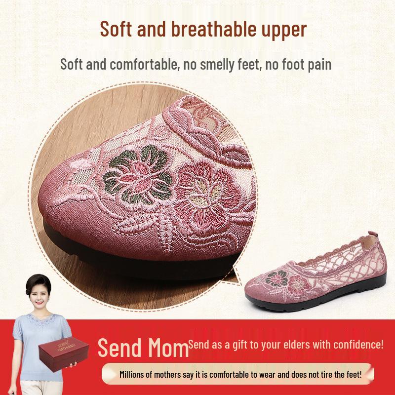 Summer Mesh Breathable Soft-Sole Shoes for Middle-Aged and Elderly Women