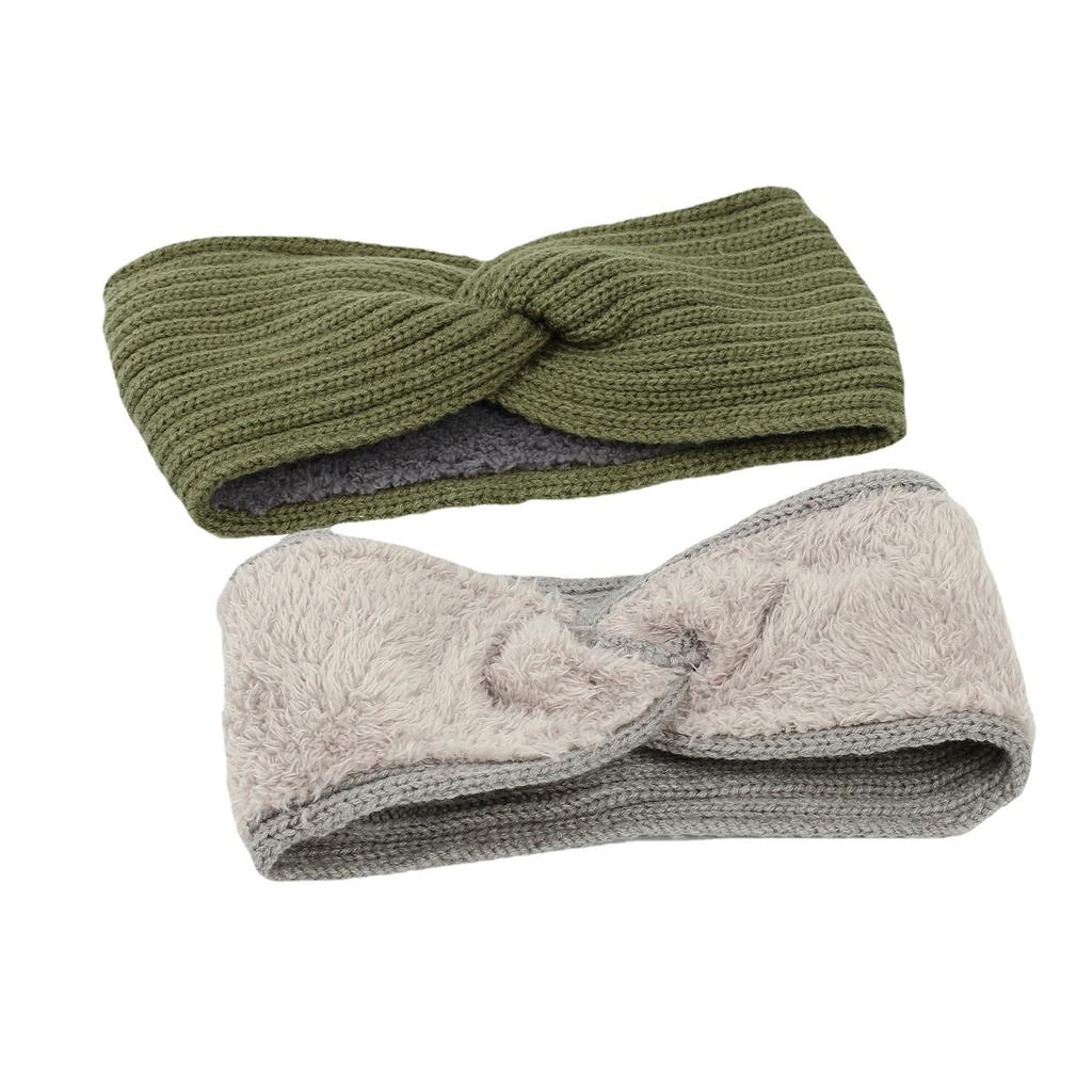 Velvet Autumn and Winter Knitted Hair Accessories, Thick Yarn Headband, Warm and Cold Resistant Sports Headband, Ear Protection Cover, Cross Headband