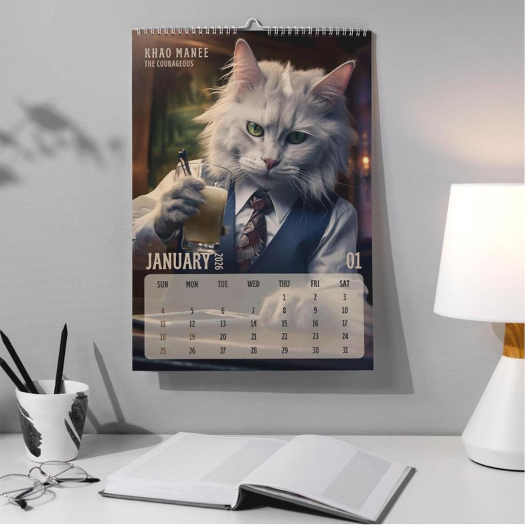 Badass Cats Wall Calendar 2026, Funny CatCalendar With 12 Hilarious Photos, Humor Wall Calendar For Home Or Decor