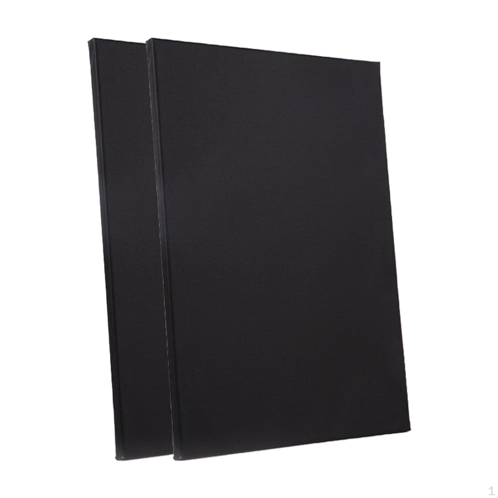 

2 шт. Черные холсты художественные панели с деревянной рамой для рисования и рукоделия 20x40cm