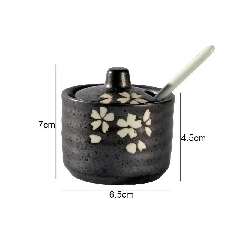 Retro Ceramic Seasoning Jars Salt and Pepper Shakers Kitchen Spice Tools Spice Organizer Jars Seasoning Box Kitchen Accessories