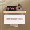 Paper Holder with Shelf Solid Wood Black White Aluminum Creative Kitchen Bathroom Toliet Paper Rack Storage Tissue Drawer Box