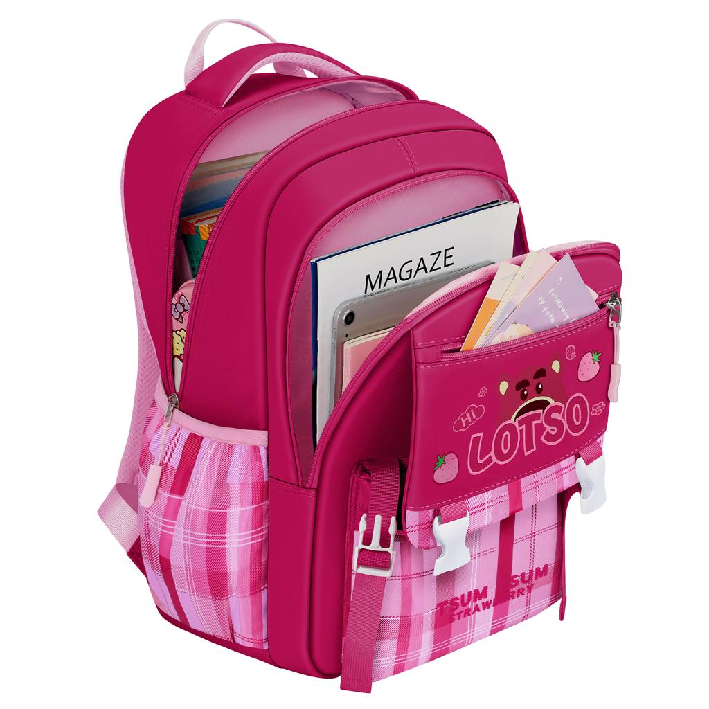 Disney Strawberry Bear Fashionable Versatile Comfortable Large Capacity Backpack Kids backpack Pink ST80235